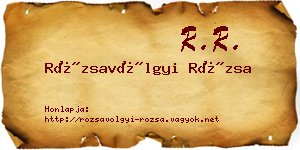 Rózsavölgyi Rózsa névjegykártya